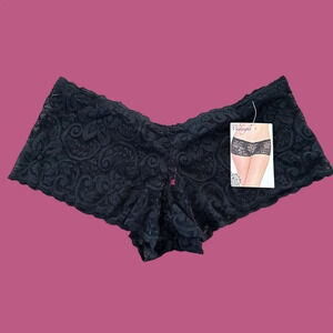 NWT Seven ‘til Midnight Womens XL Black Lace Allover Lace Boyshort Panty Panties